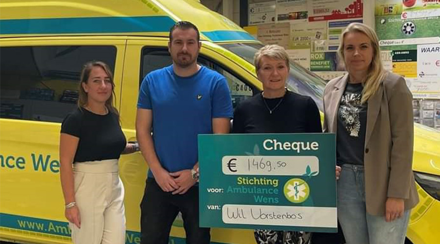 Ambulance Wens krijgt bijna 1500 euro van familie Vorstenbos